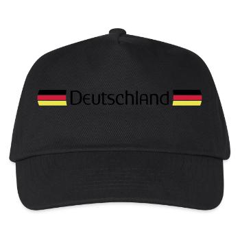 Deutschland - Fanshirt - 2018 - schwarz, rot, gold - Kinder Basecap - Schwarz - Vorne