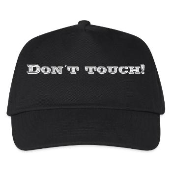 Dont touch! weiss - Kinder Basecap - Schwarz - Vorne