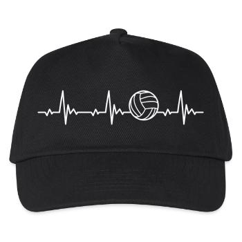 Volleyball heartbeat for volleyball players - Kids’ Baseball Cap - black - Front