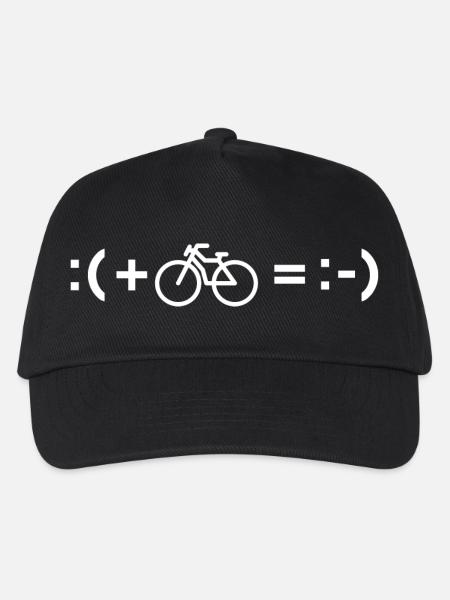 Minimale Linie Fahrrad Grafik - Kinder Basecap - Schwarz