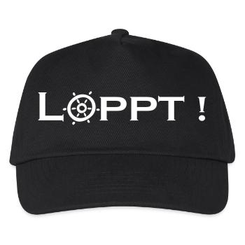 Löppt - plattdeutsch norddeutsch läuft - Kinder Basecap - Schwarz - Vorne