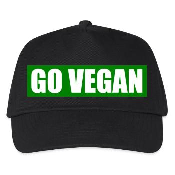 Go vegan - Kinder Basecap - Schwarz - Vorne