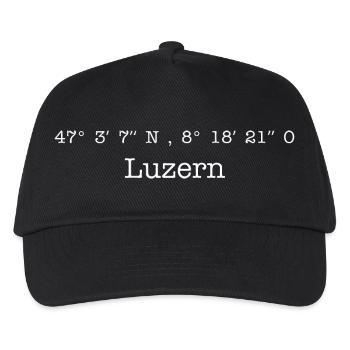 Coordonnées Lucerne - Casquette de baseball Enfant - noir - Devant