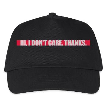 Hi I dont care - Kinder Basecap - Schwarz - Vorne