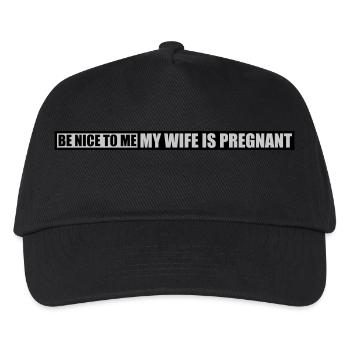 my wife is pregnant - Kids’ Baseball Cap - black - Front
