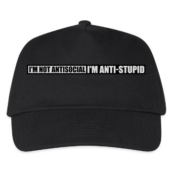 not antisocial anti stupid - Kinder Basecap - Schwarz - Vorne