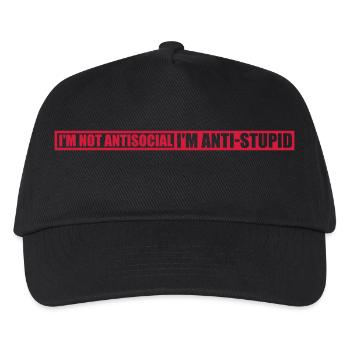 not antisocial anti stupid - Kids’ Baseball Cap - black - Front