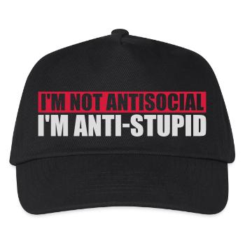 not antisocial anti stupid - Kids’ Baseball Cap - black - Front