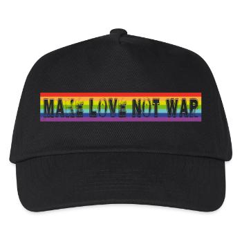 make love not war | Rainbow - Kids’ Baseball Cap - black - Front