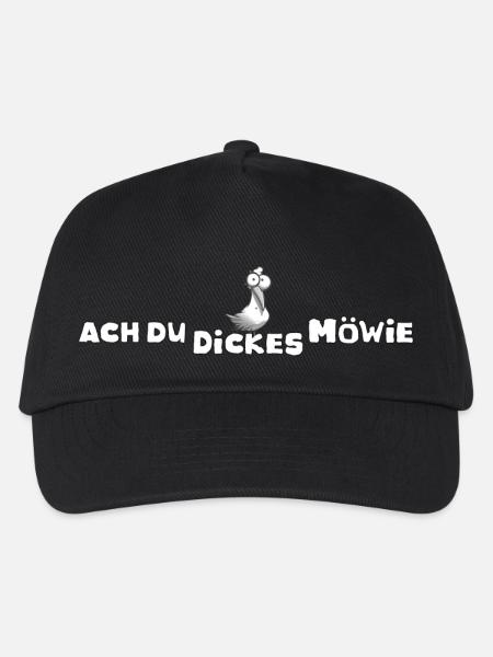 dickes Möwie lustig Sprüche Spruch Möwe - Kinder Basecap - Schwarz