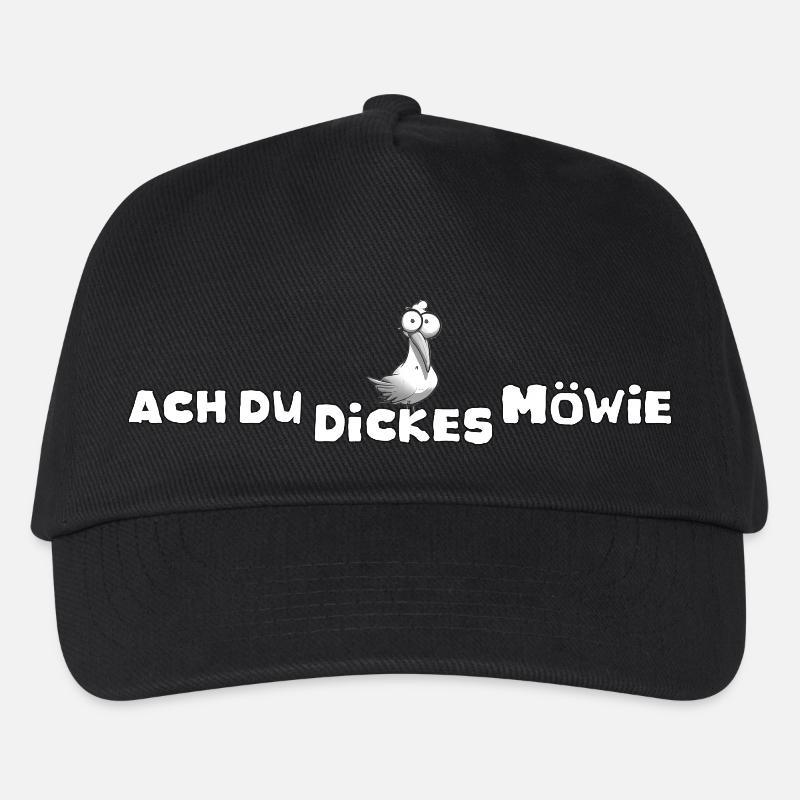 dickes Möwie lustig Sprüche Spruch Möwe - Kinder Basecap - Schwarz