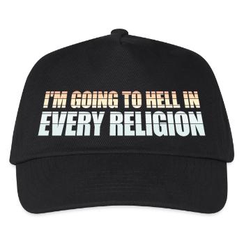 I'm Going To Hell In Every Religion Atheist Witz - Kinder Basecap - Schwarz - Vorne