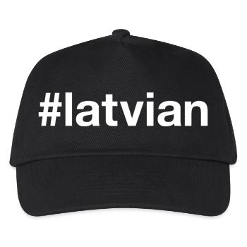 LATVIAN Lettland Hashtag - Kinder Basecap - Schwarz - Vorne