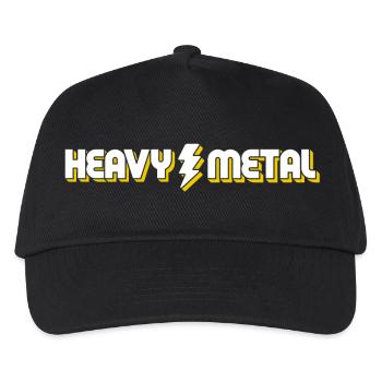 Heavy Metal Lightning Bolt Text Logo - Kids’ Baseball Cap - black - Front