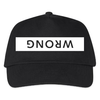 wrong upside down funny saying - Kids’ Baseball Cap - black - Front