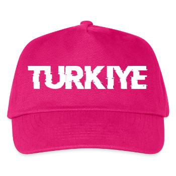 Türkiye Glitch | Türkei Schriftzug - Kinder Basecap - Fuchsia - Vorne
