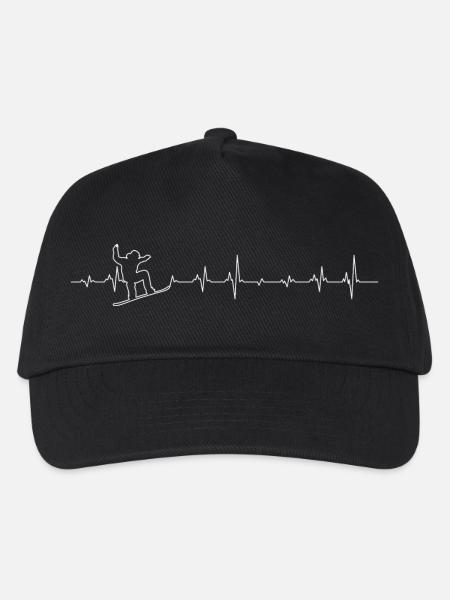 Heartbeat snowboard - Kids’ Baseball Cap - black