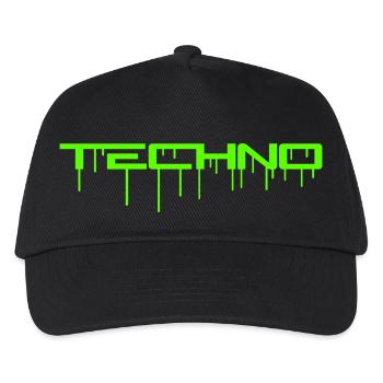 Techno Green Graffiti Spray Drop Music Saying - Kids’ Baseball Cap - black - Front