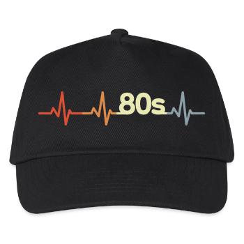 80er Jahre EKG - Kinder Basecap - Schwarz - Vorne