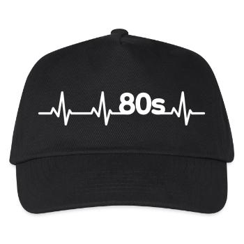 80er Herzschlag - Kinder Basecap - Schwarz - Vorne