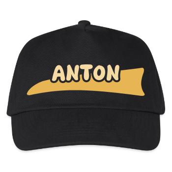 First name Anton - Kids’ Baseball Cap - black - Front