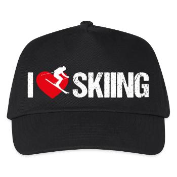 I love skiing - Kinder Basecap - Schwarz - Vorne