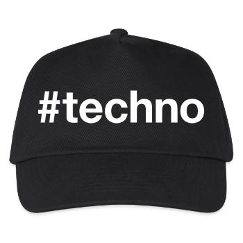 TECHNO Hashtag - Kinder Basecap - Schwarz - Vorne