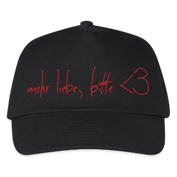 mehr Liebe bitte - Kinder Basecap - Schwarz - Vorne