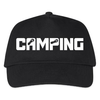 Camping Flip Flops Camper Urlaub Outdoor Adventure - Kinder Basecap - Schwarz - Vorne
