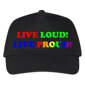 Live Loud - Live Proud - LGBTQ+ - gay - lesbian - Kids’ Baseball Cap - black - Front