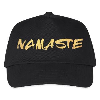 Yoga Namaste Gold Handwriting Deluxe Meditation om - Kids’ Baseball Cap - black - Front