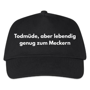Todmüde – Lustiger Sarkasmus Spruch - Kinder Basecap - Schwarz - Vorne