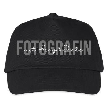 Fotografin mit Herz und Seele - Kinder Basecap - Schwarz - Vorne