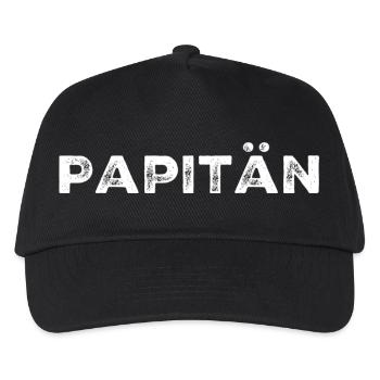 Papitän Vatertag bester Papa Anker - Kinder Basecap - Schwarz - Vorne
