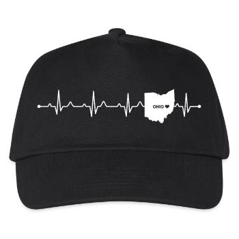 Ohio State Heartbeat EKG Proud USA State Roots - Kids’ Baseball Cap - black - Front