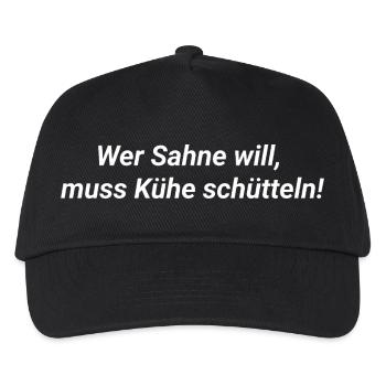 Si tu veux de la crème, il faut secouer les vaches - Casquette de baseball Enfant - noir - Devant