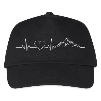Mountains Pulse Heart - Kids’ Baseball Cap - black - Front