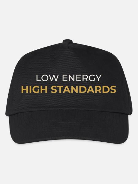 Niedrige Energie – Hohe Standards - Kinder Basecap - Schwarz