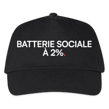 Social battery 2% humor fatigue - Kids’ Baseball Cap - black - Front