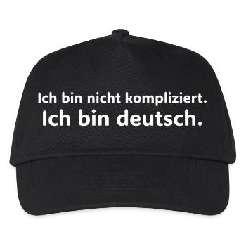 Ich bin nicht kompliziert ich bin Deutscher Spruch - Kinder Basecap - Schwarz - Vorne