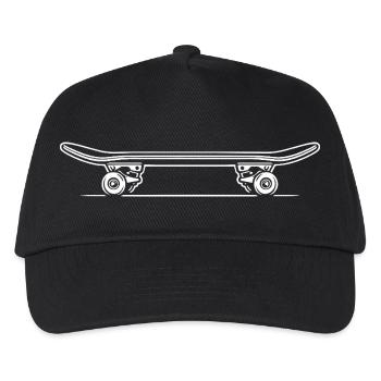 Skateboard | Skater | Skateboarder Geschenk - Kinder Basecap - Schwarz - Vorne
