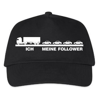 Ich und meine Anhänger lustiges LKW-Fahrer Führung - Kinder Basecap - Schwarz - Vorne
