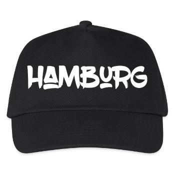 Hamburg - Hansestadt - Alster - Elbe - Hafen - Kinder Basecap - Schwarz - Vorne