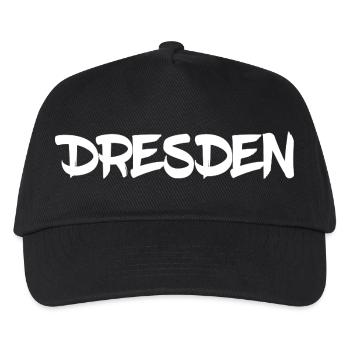 Dresden - Sachsen - Frauenkirche - Zwinger - Elbe - Kinder Basecap - Schwarz - Vorne