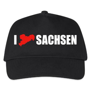 I love Sachsen - Kinder Basecap - Schwarz - Vorne