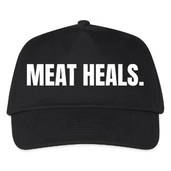 MEAT HEALS | Carnivore Animal Based Lifestyle - Kids’ Baseball Cap - black - Front