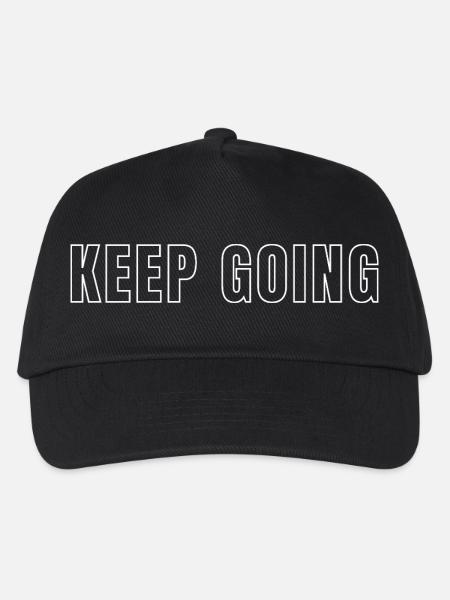 KEEP GOING Bleib Dran: Motivationsschrift - Kinder Basecap - Schwarz