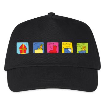 Sinterklaas vijf op rij (2 van 2) - Kids’ Baseball Cap - black - Front