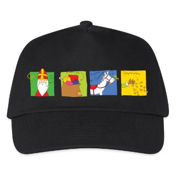 Sinterklaas vier op rij - Kids’ Baseball Cap - black - Front