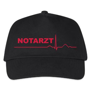 Notarzt - Kinder Basecap - Schwarz - Vorne